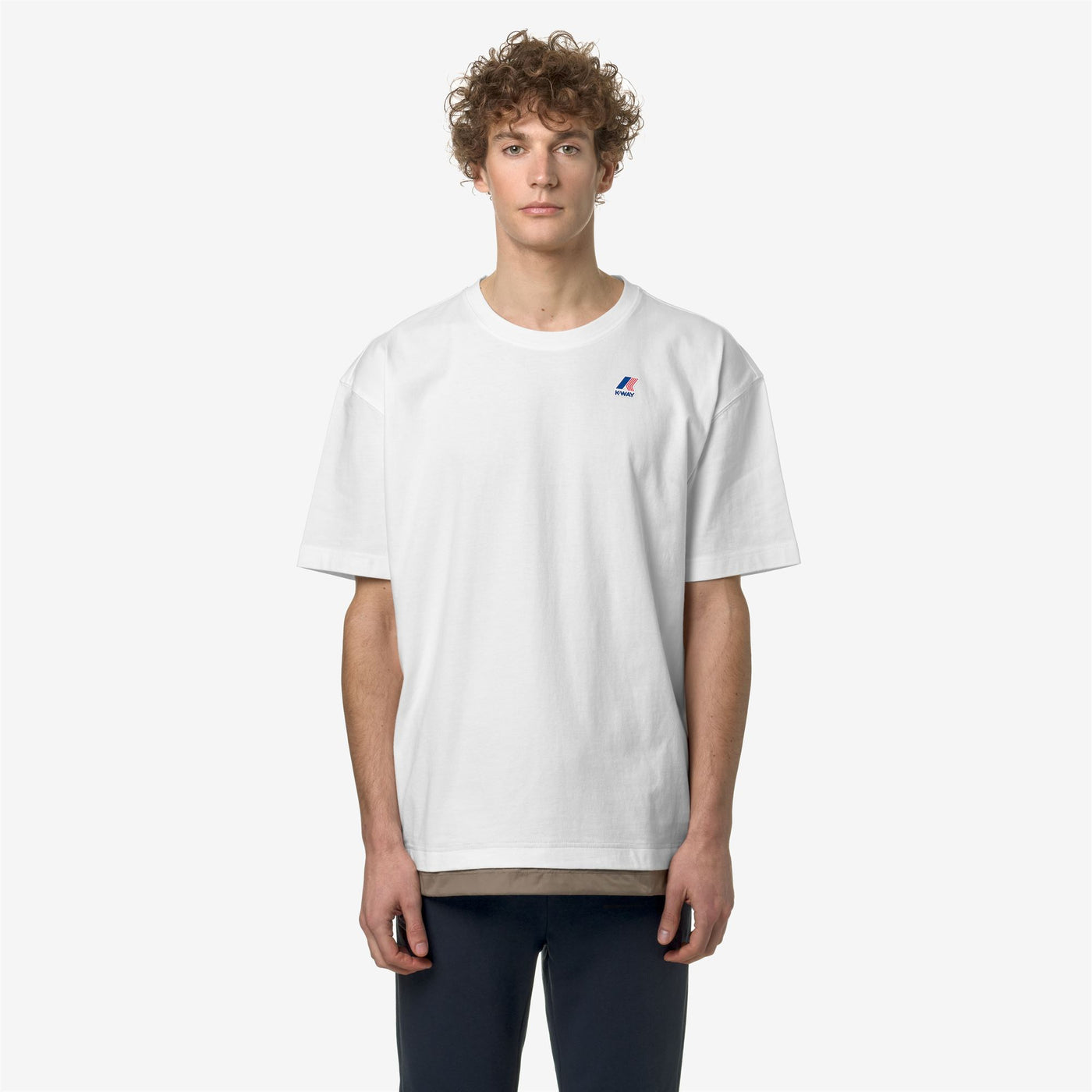 T-ShirtsTop Unisex LE VRAI SERILLE NYLON PC T-Shirt WHITE - BEIGE TAUPE Dressed Back (jpg Rgb)		