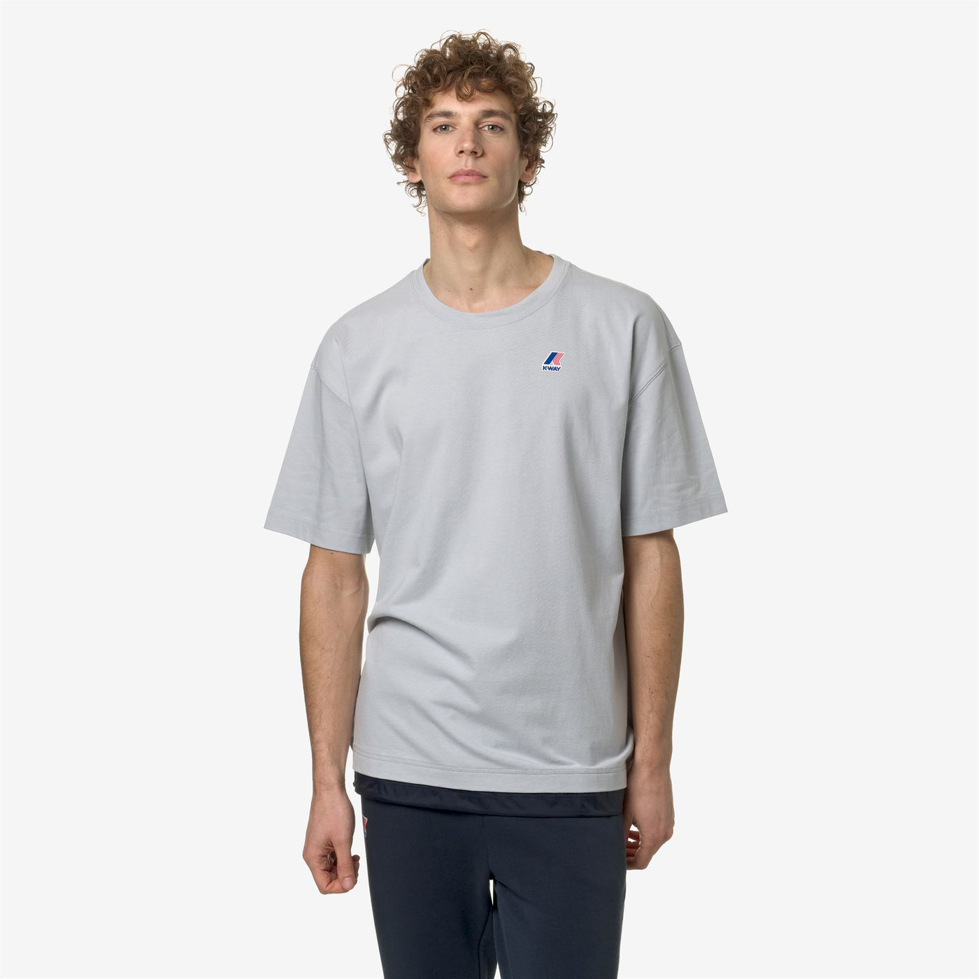T-ShirtsTop Unisex LE VRAI SERILLE NYLON PC T-Shirt GREY LT - BLUE DEPTH Dressed Back (jpg Rgb)		