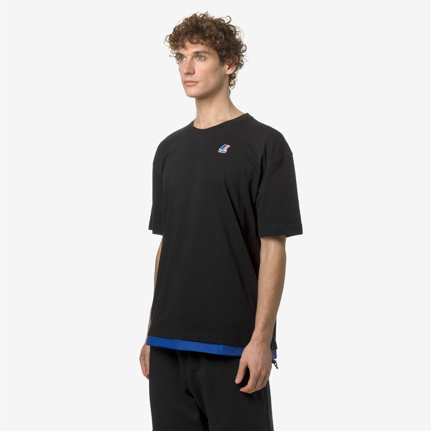 T-ShirtsTop Unisex LE VRAI SERILLE NYLON PC T-Shirt BLACK PURE - BLUE ROYAL MARINE Detail (jpg Rgb)			