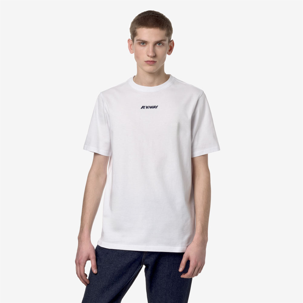 Grey White Men's Casual T-Shirt with Logo Print and K-Way Detail 02