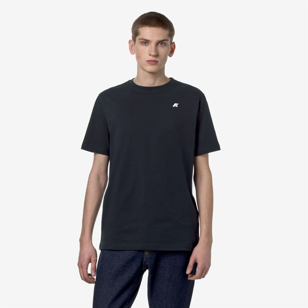 Blue Men's Casual Cotton T-Shirt with Embossed Details 02