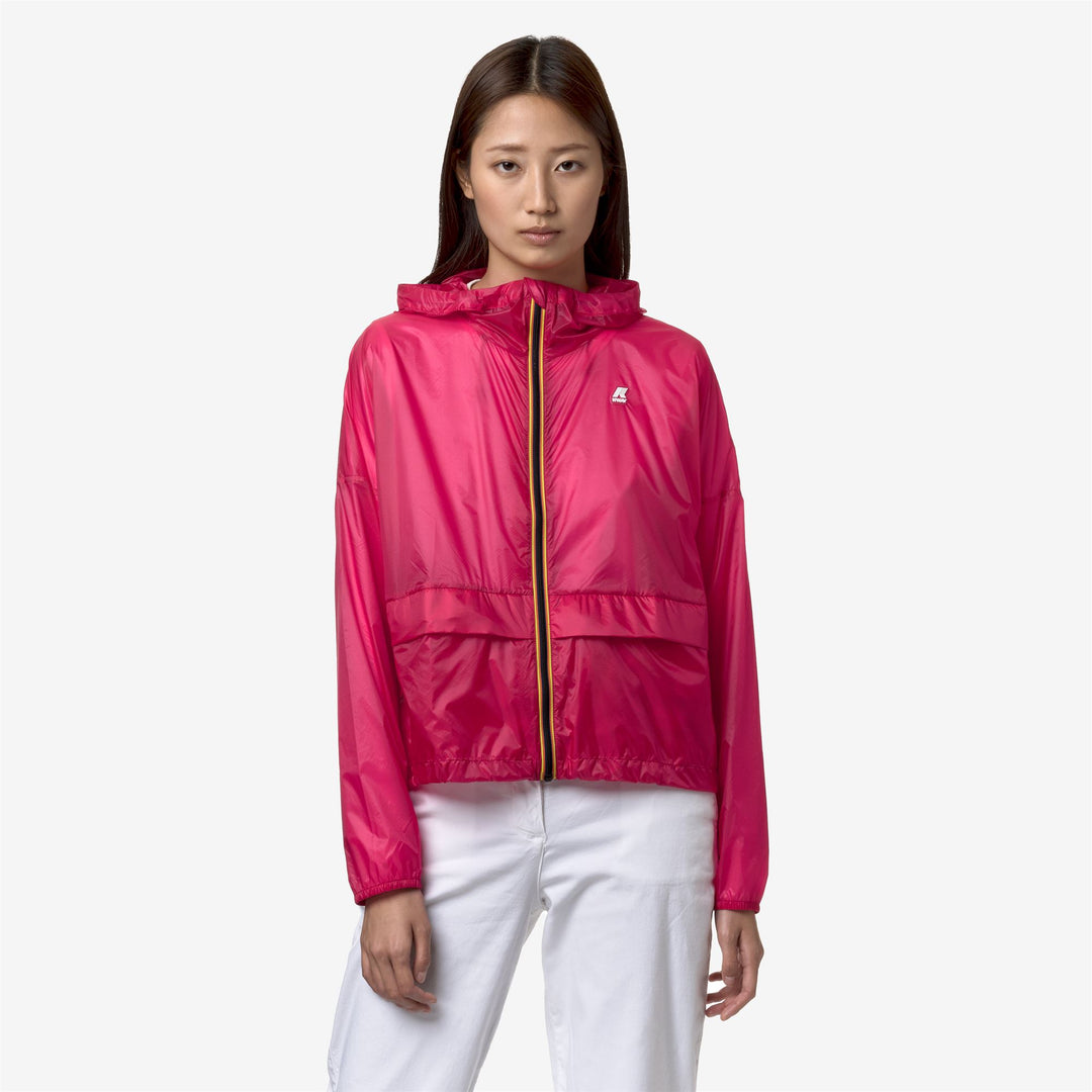 Jackets Woman OPHEL LIGHT MICRO RIPSTOP Short RED BERRY Dressed Back (jpg Rgb)		