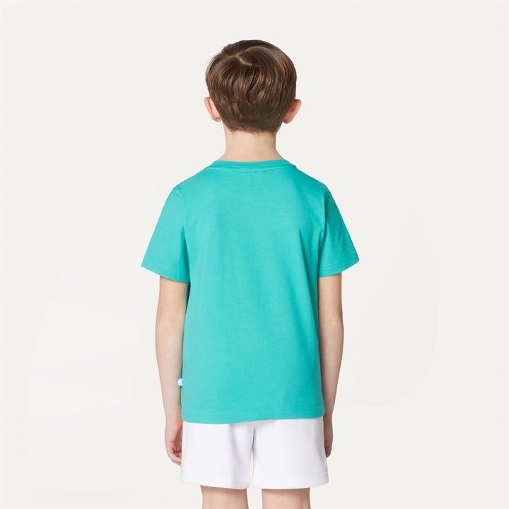 T-ShirtsTop Boy P. ODOM HAND LETTERING T-Shirt GREEN MARINE Dressed Front Double		