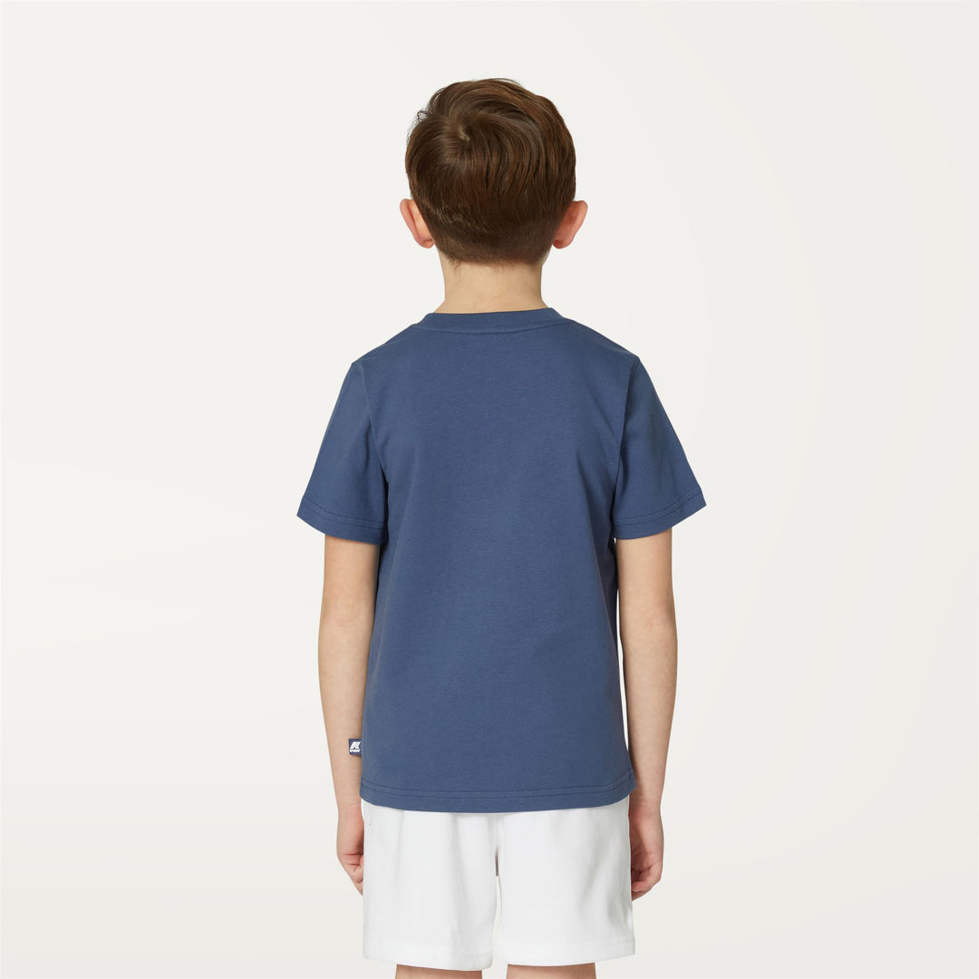 T-ShirtsTop Boy P. ODOM MULTIPLE LOGO T-Shirt BLUE INDIGO Dressed Front Double		