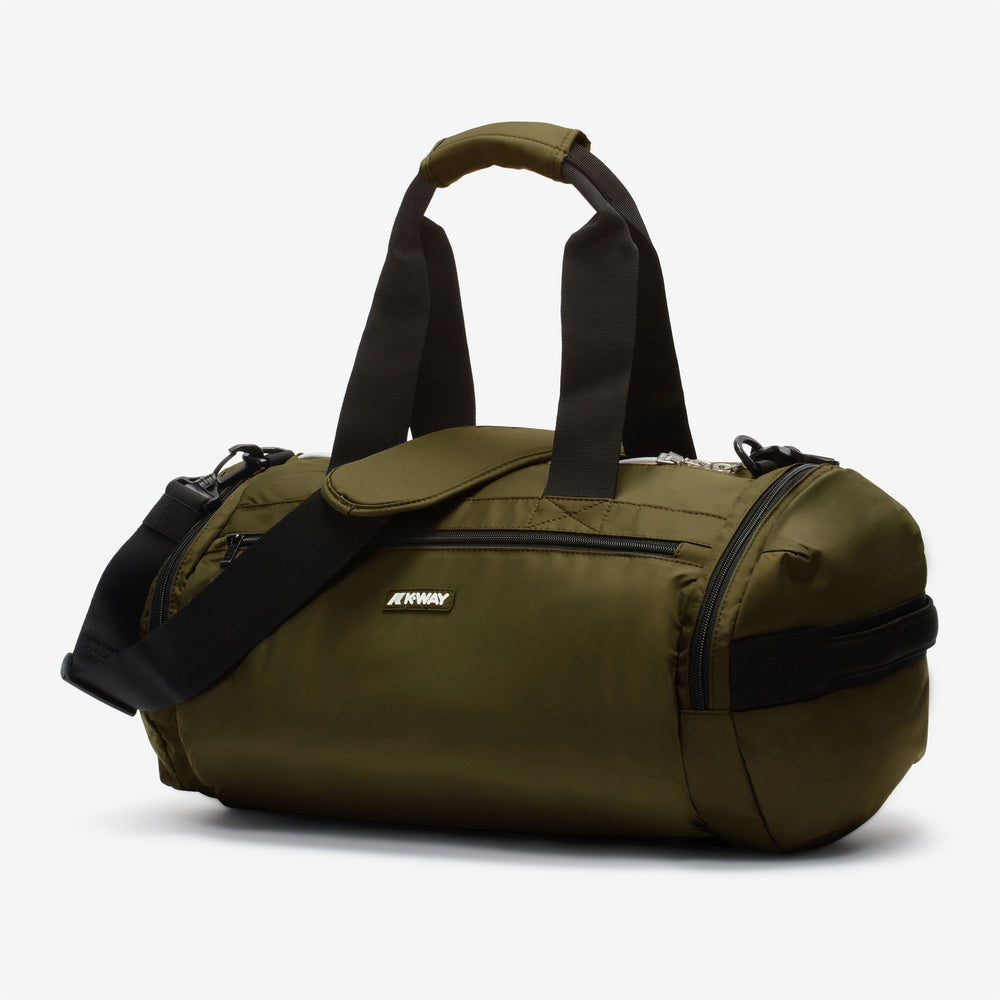Bags Unisex MEREVILLE S Duffle GREEN BLACKISH Dressed Front (jpg Rgb)	