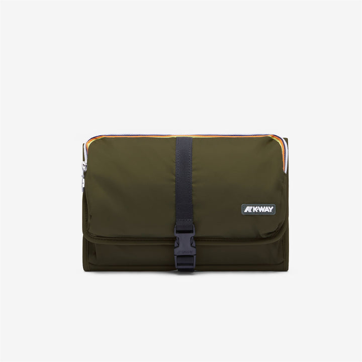Beauty Case Impermeabile Unisex Verde Scuro con Design Appeso 1