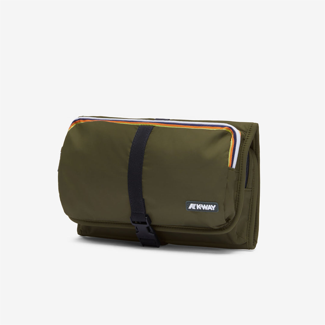 Beauty Case Impermeabile Unisex Verde Scuro con Design Appeso main