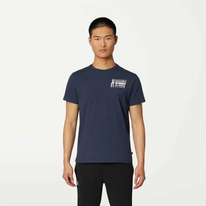 T-ShirtsTop Man ODOM MULTIPLE LETTERING T-Shirt BLUE DEPTH Dressed Back (jpg Rgb)		