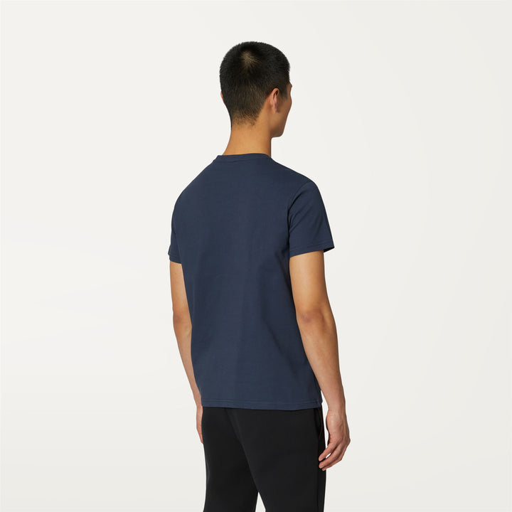 T-ShirtsTop Man ODOM MULTIPLE LETTERING T-Shirt BLUE DEPTH Dressed Front Double		