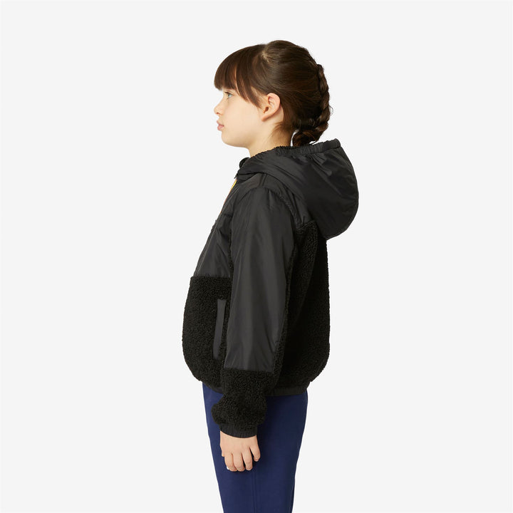 Fleece Kid unisex P.  LE VRAI 3.0 NEIGE ORSETTO Jacket BLACK-BLACK PURE Detail (jpg Rgb)			