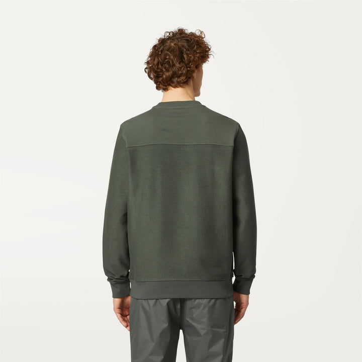 Fleece Man JULIO Pull  Over GREEN BLACKISH Dressed Front Double		