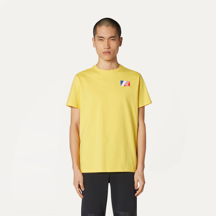 T-ShirtsTop Man ODOM LOGO BOX T-Shirt YELLOW SUNSTRUCK Dressed Back (jpg Rgb)		