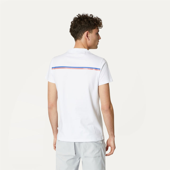 T-ShirtsTop Man ODOM LOGO STRIPES T-Shirt WHITE Dressed Front Double		