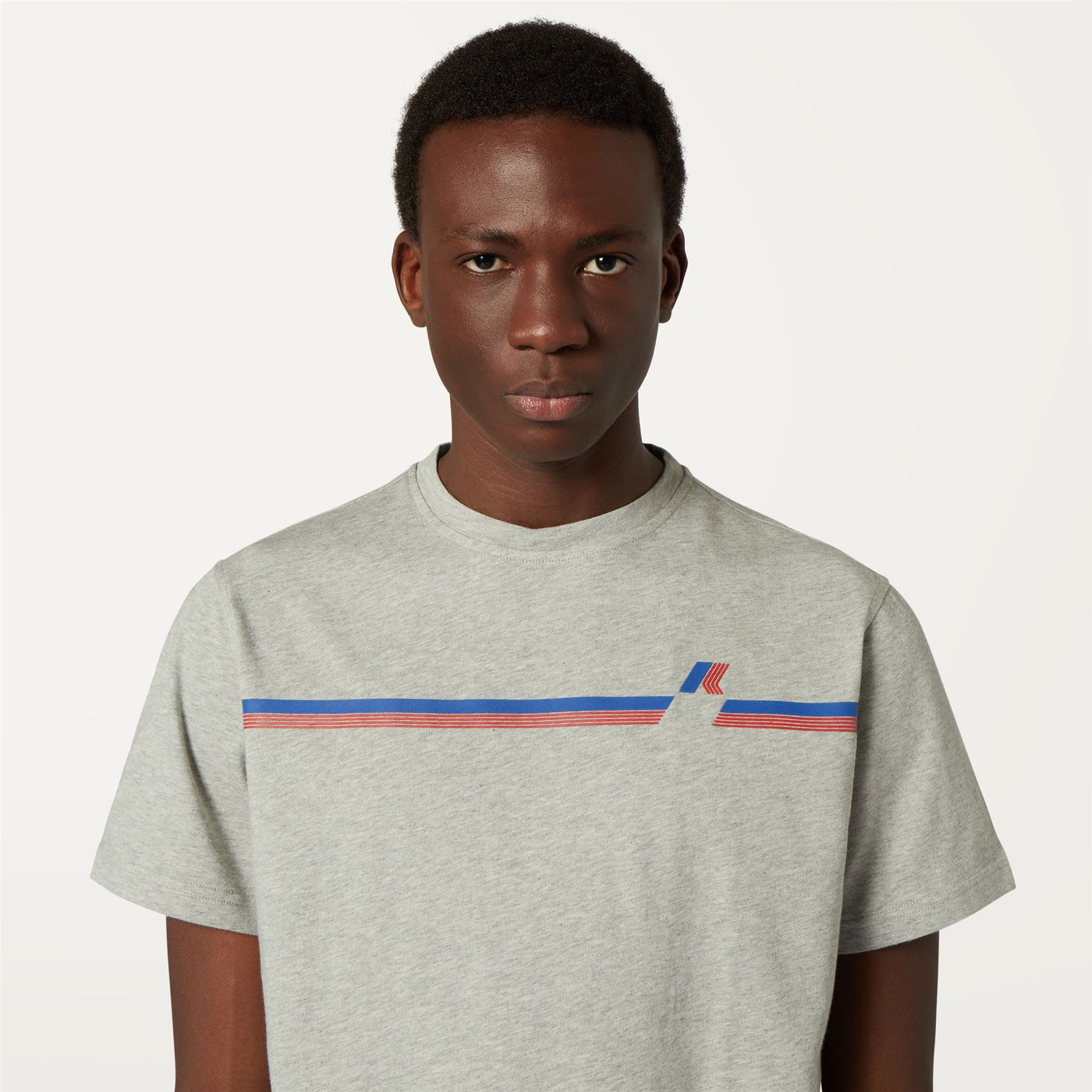 T-ShirtsTop Man ODOM LOGO STRIPES T-Shirt GREY MEL Detail Double				