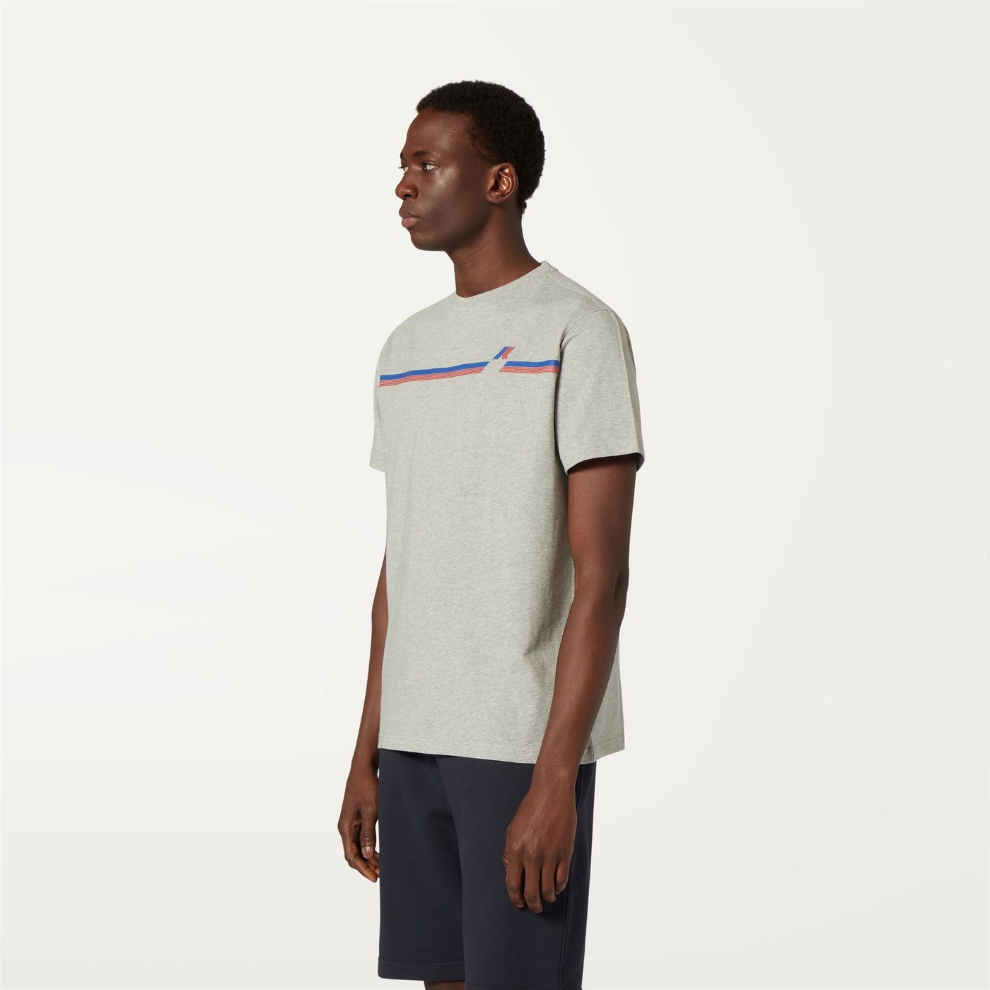 T-ShirtsTop Man ODOM LOGO STRIPES T-Shirt GREY MEL Detail (jpg Rgb)			