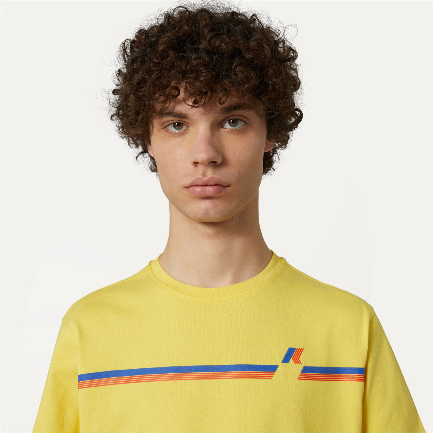 T-ShirtsTop Man ODOM LOGO STRIPES T-Shirt YELLOW SUNSTRUCK Detail Double				