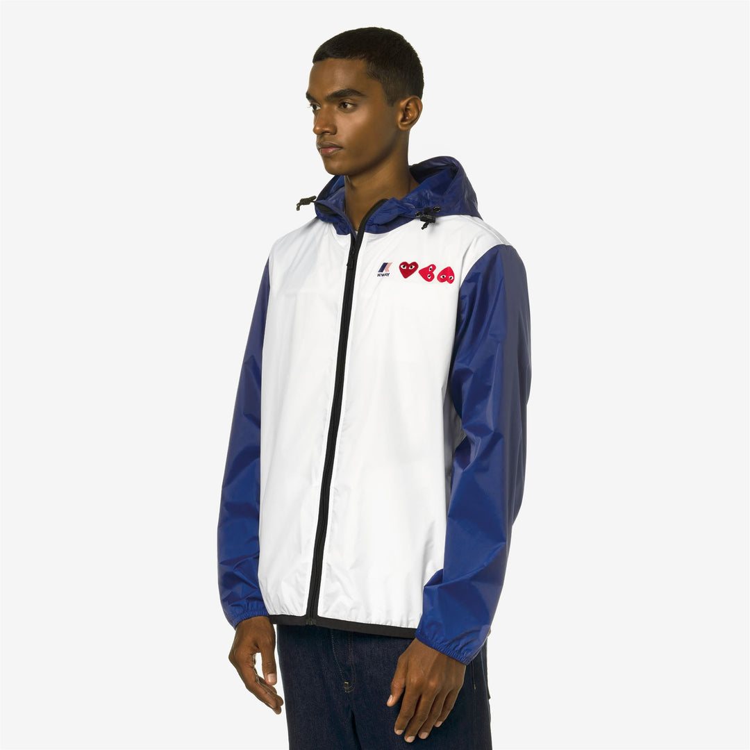 Jackets Unisex LE VRAI 3.0 CLAUDE CDG OPEN US OF SURFING BICOLOR Mid WHITE - BLUE ROYAL MARINE Detail (jpg Rgb)			