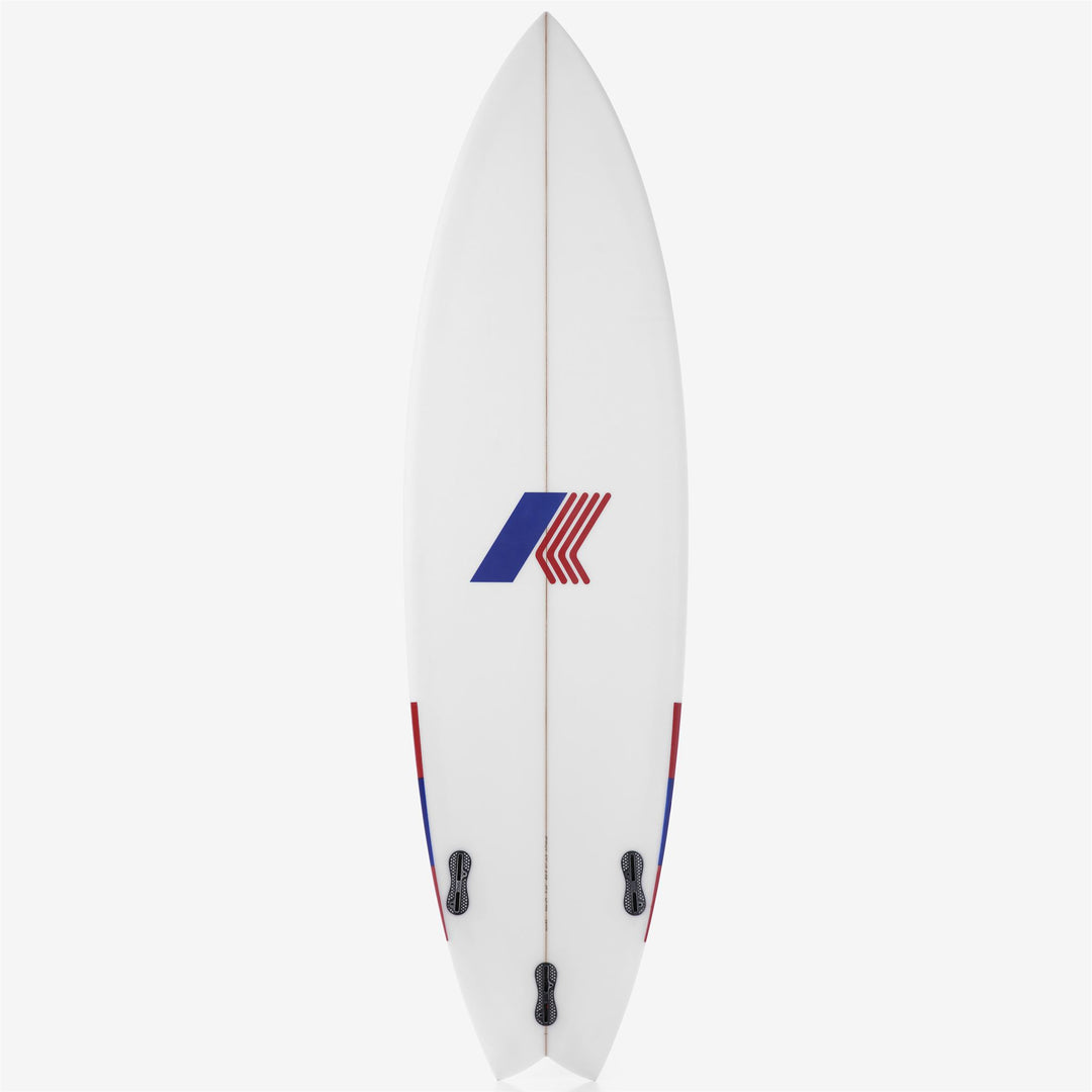 Board Unisex Vague Surfboard WHITE-LOW STRIPE K-WAY COLOR Dressed Side (jpg Rgb)		