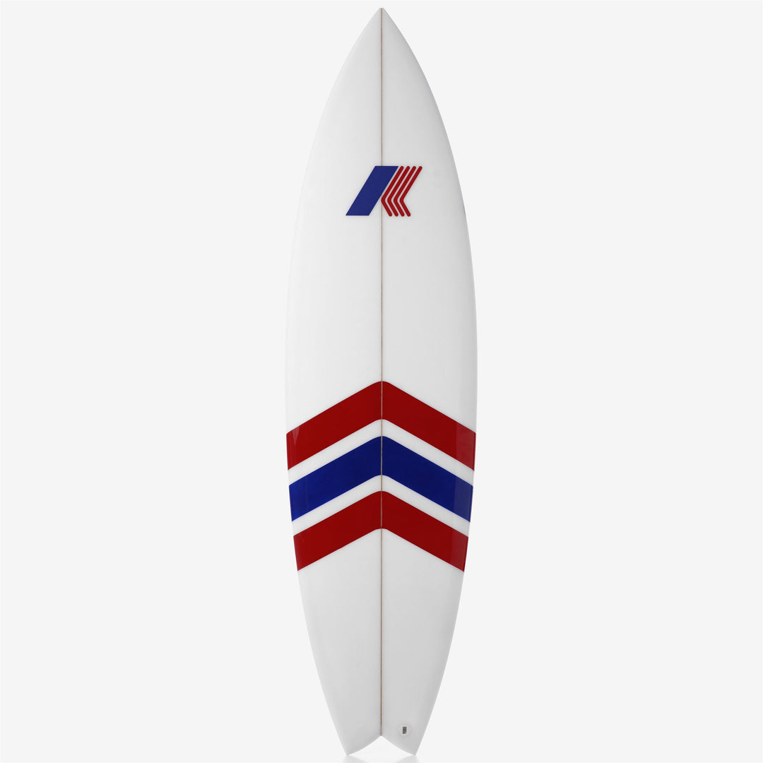 Board Unisex Vague Surfboard WHITE-CENTRAL STRIPE KWAY COLORS Photo (jpg Rgb)			