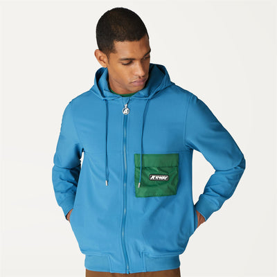 Fleece Unisex MIXMAKE LOICET Jacket BLUE TURQUOISE-GREEN DK Detail Double				