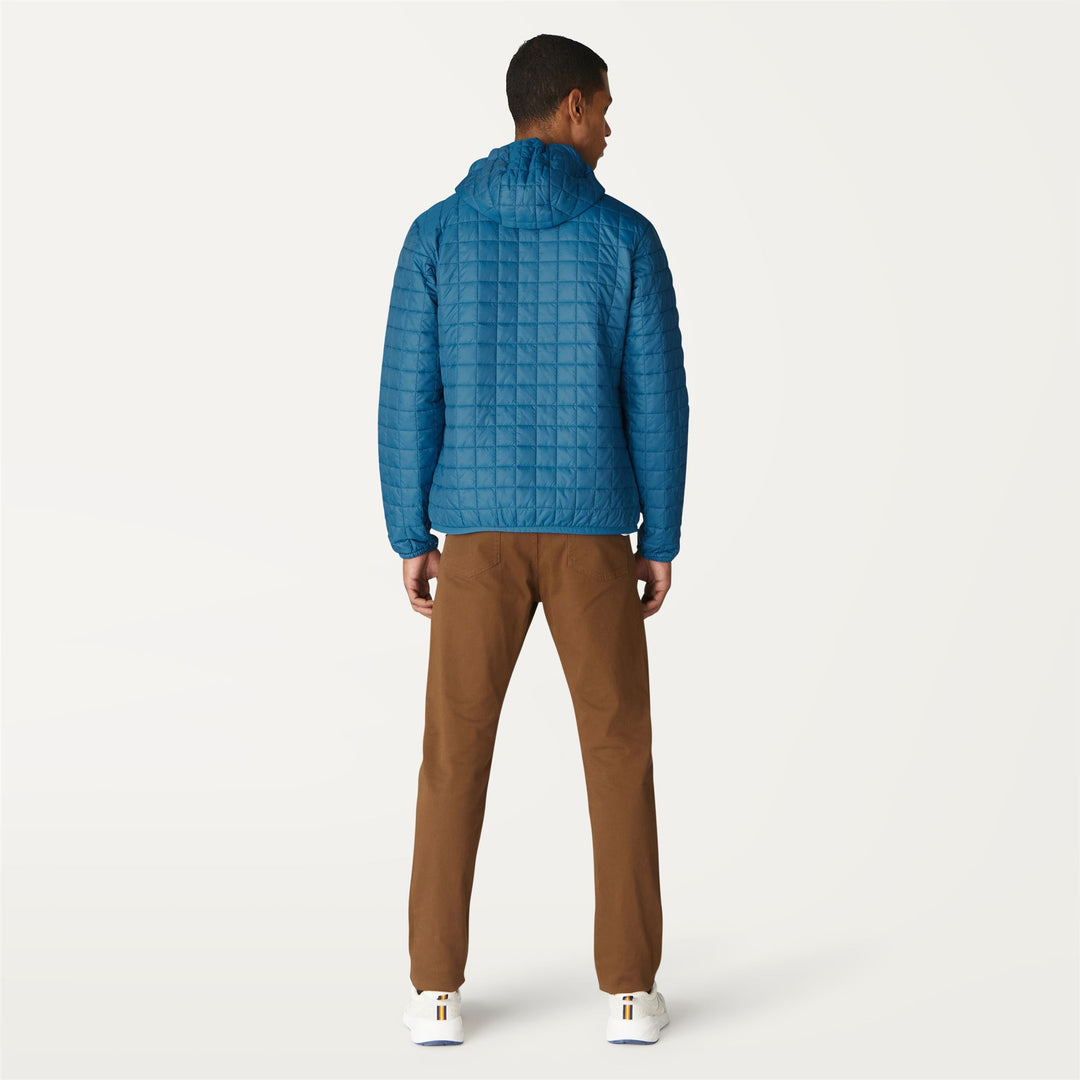 Jackets Unisex LE VRAI CLAUDE QUILTED LT WARM Mid BLUE TURQUOISE Dressed Front Double		