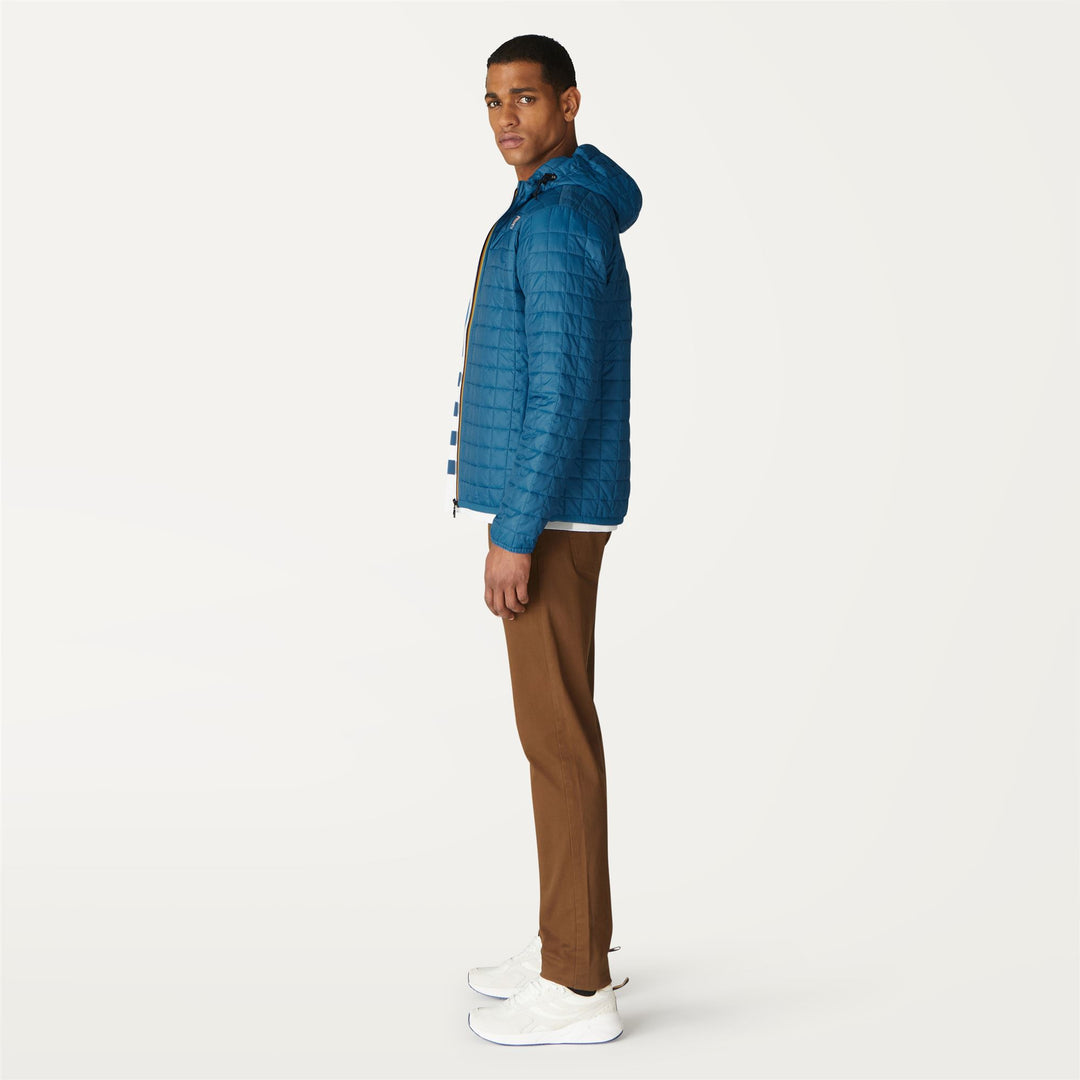Jackets Unisex LE VRAI CLAUDE QUILTED LT WARM Mid BLUE TURQUOISE Detail (jpg Rgb)			