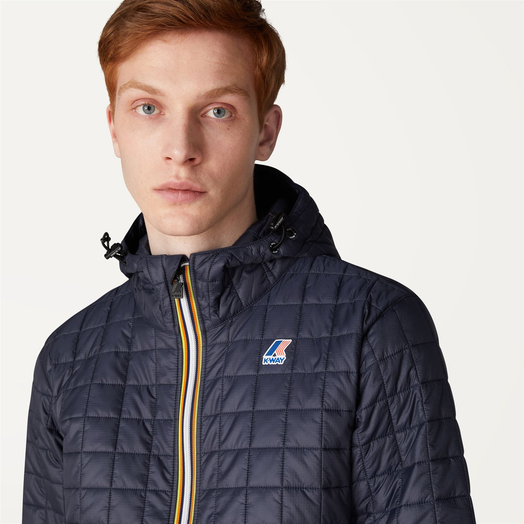 Giacca Calda Trapuntata Unisex Blu con Design Pieghevole main