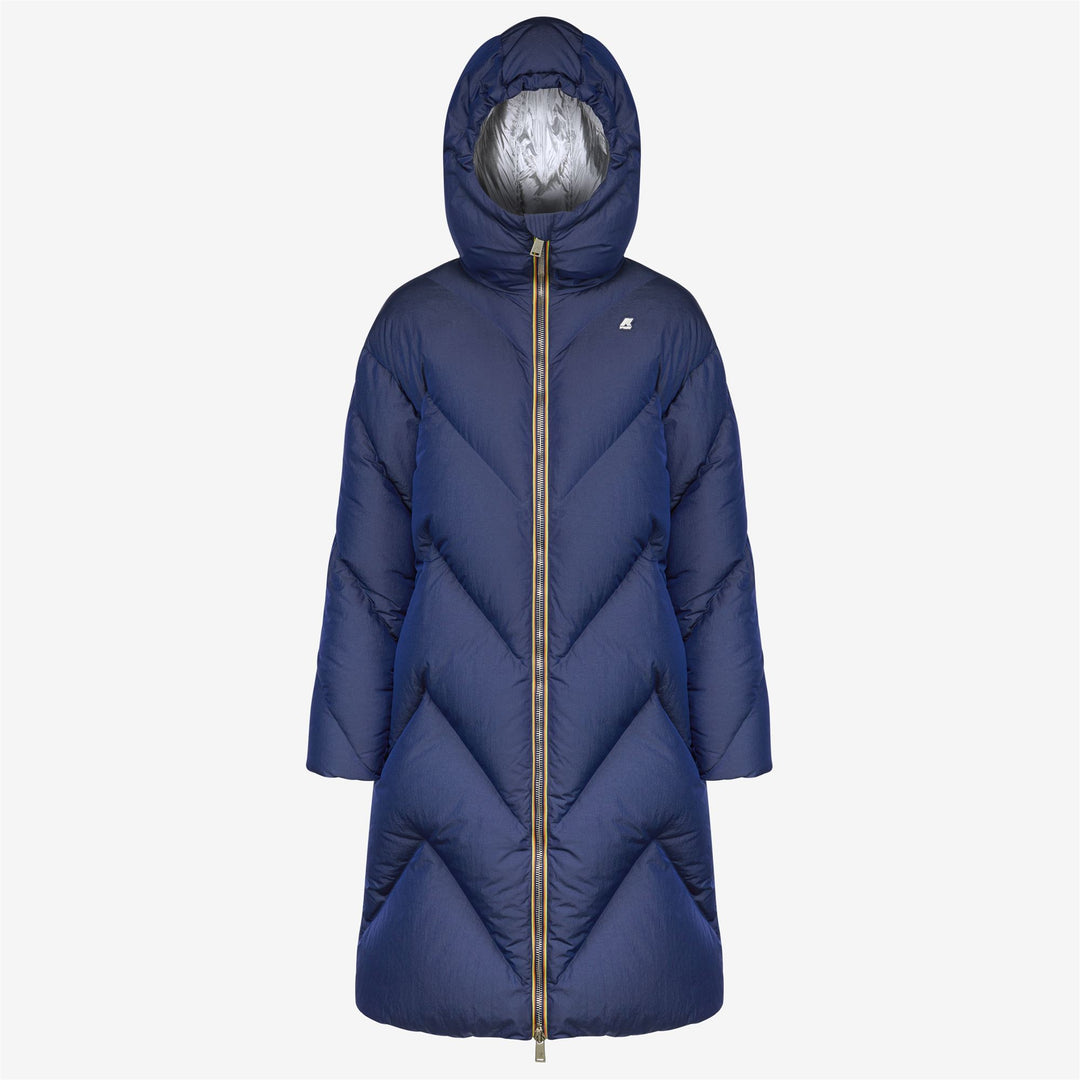 Jackets Woman SIDOINEL HEAVY QUILTED LAPIS LAZULI Long BLUE MEDIEVAL - SILVER Photo (jpg Rgb)			
