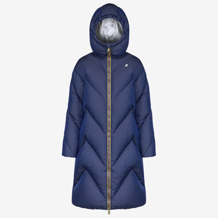 Jackets Woman SIDOINEL HEAVY QUILTED LAPIS LAZULI Long BLUE MEDIEVAL - SILVER Photo (jpg Rgb)			