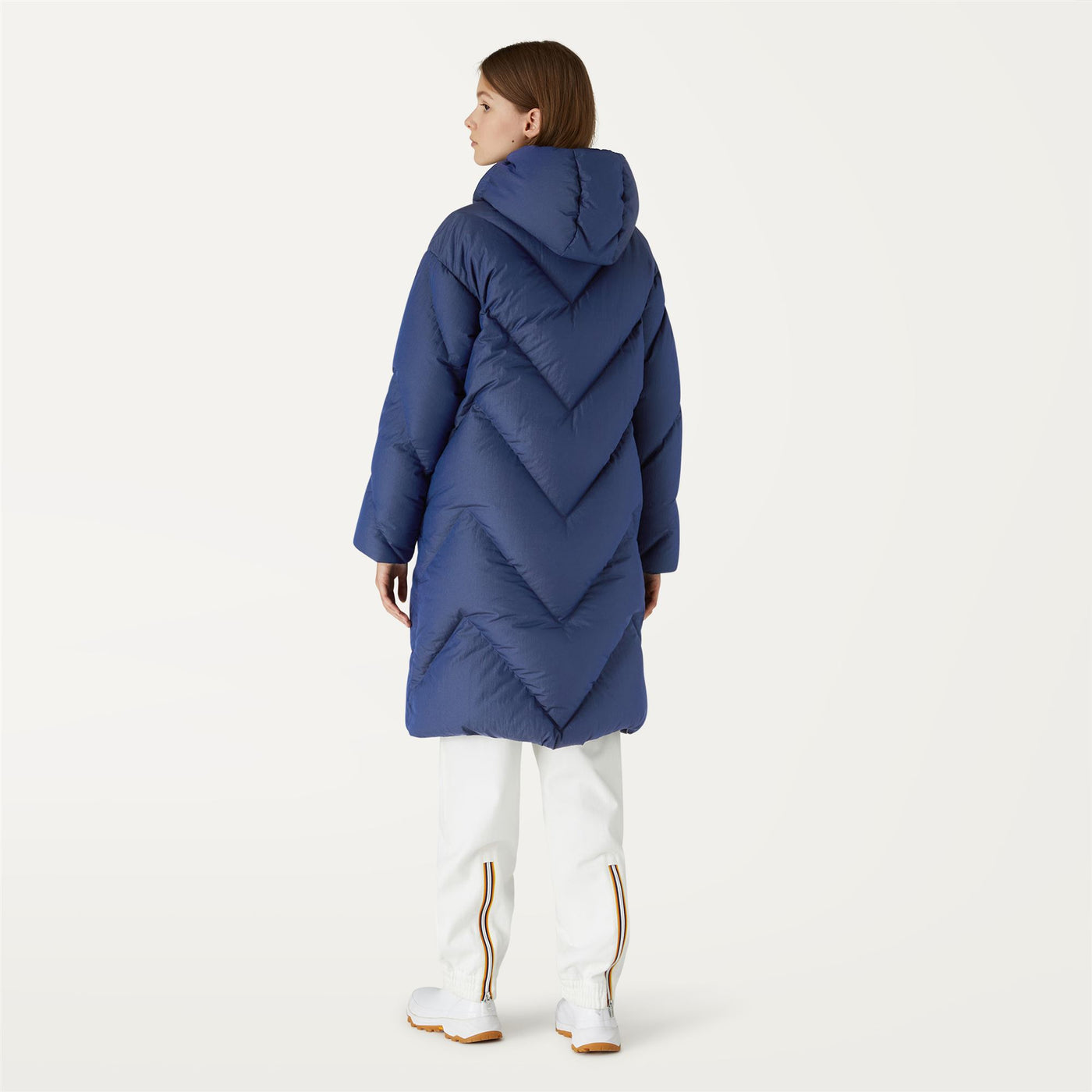 Jackets Woman SIDOINEL HEAVY QUILTED LAPIS LAZULI Long BLUE MEDIEVAL - SILVER Dressed Front Double		