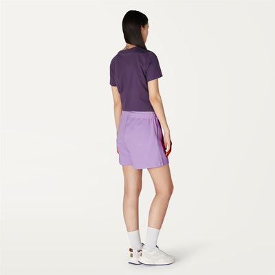 Shorts Woman CATE Sport  Shorts VIOLET PEONIA Dressed Front Double		