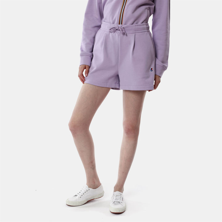 Shorts Woman CATE Sport  Shorts VIOLET PEONIA Dressed Front (jpg Rgb)	