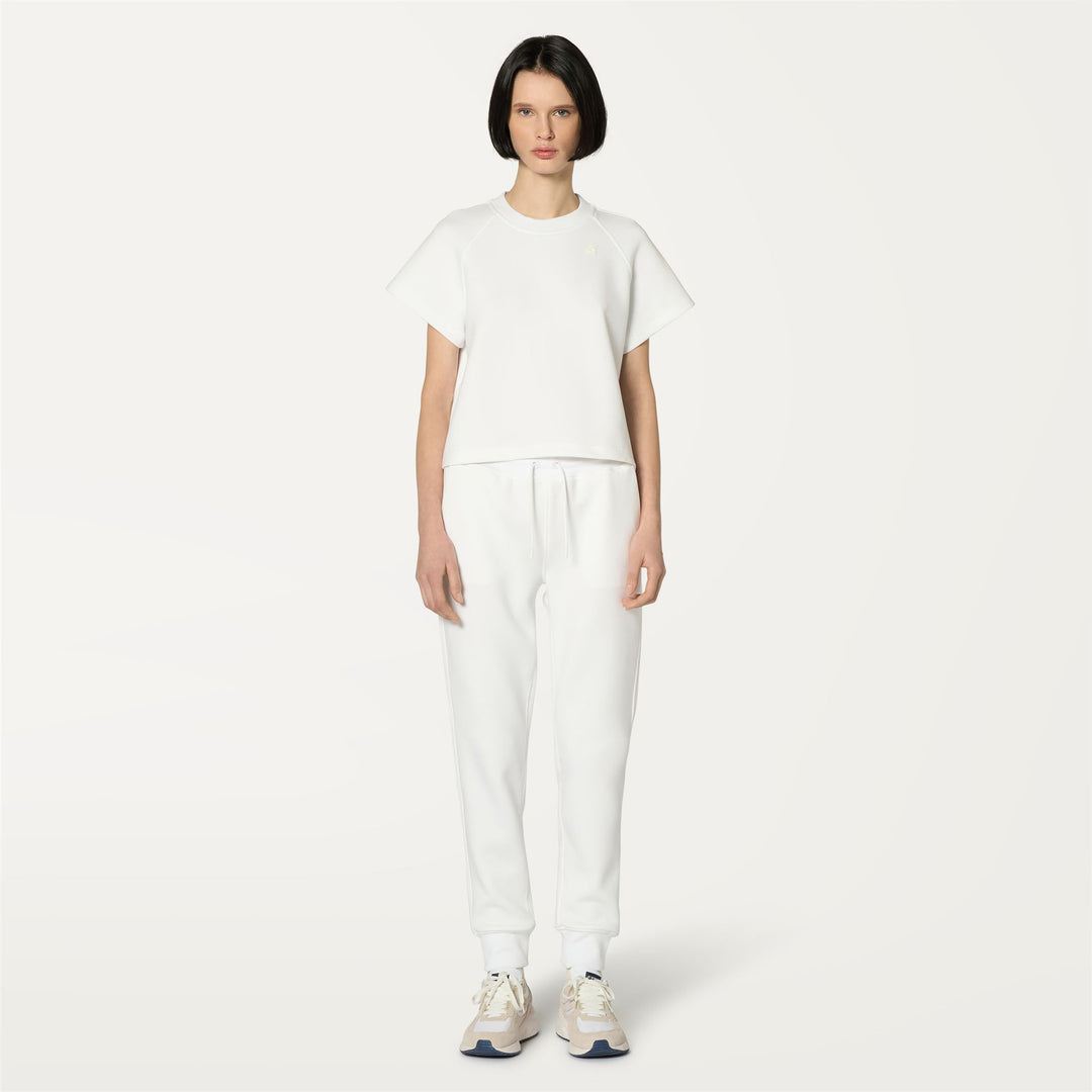 Pants Woman GINEVRA LIGHT SPACER Sport Trousers WHITE Dressed Back (jpg Rgb)		