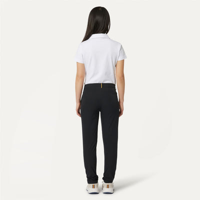 Pants Woman MARLENE LIGHT CHINO BLACK PURE Dressed Front Double		