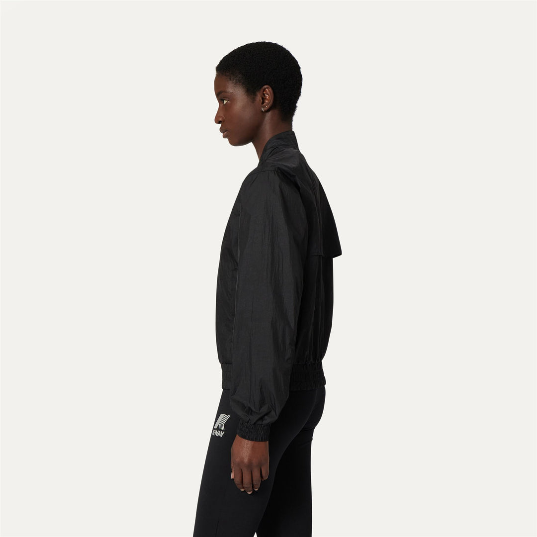 Jackets Woman AMAURETTE IRIDESCENT METAL NY Short BLACK PURE Detail (jpg Rgb)			