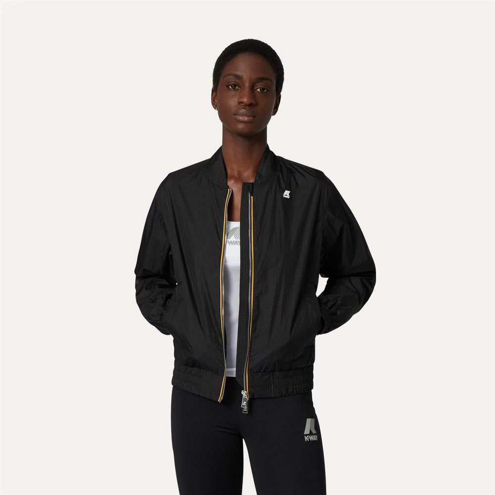 Iridescent Black Women's Summer Short Jacket with Ribbed Collar 02