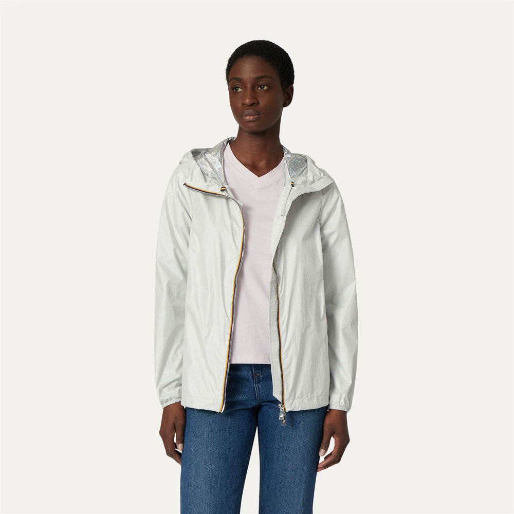 Iridescent Grey Women's Summer Jacket with Adjustable Hood 02