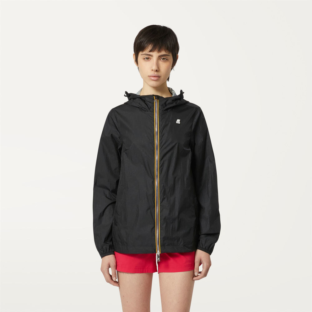 Iridescent Black Women's Summer Jacket with Adjustable Hood 02