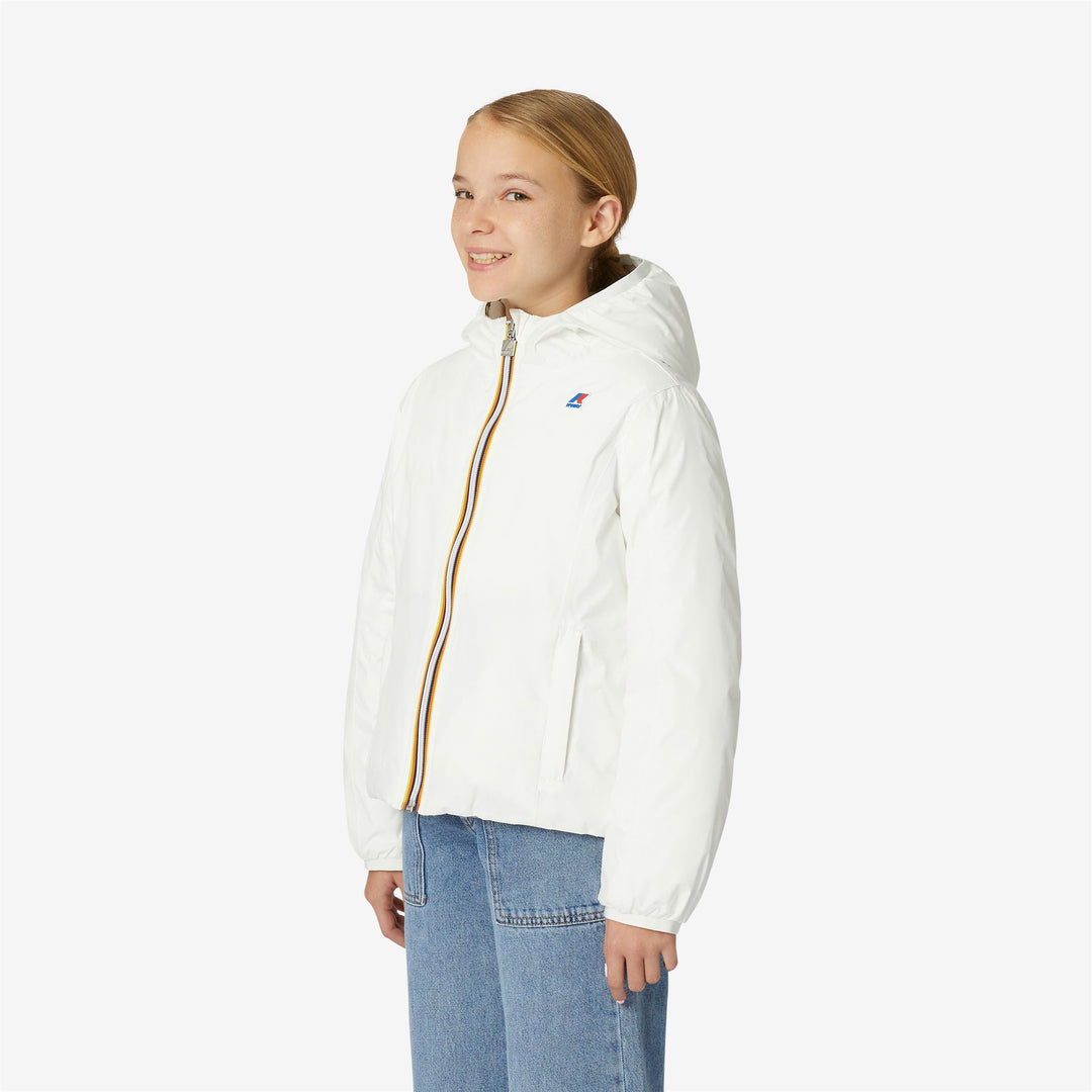 Jackets Girl P. LILY THERMO PLUS.2  DOUBLE Short WHITE - BEIGE TAUPE Detail (jpg Rgb)			