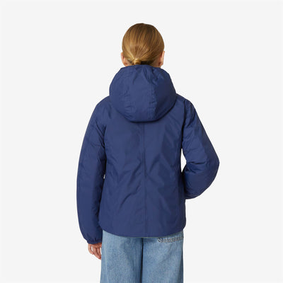 Jackets Girl P. LILY THERMO PLUS.2  DOUBLE Short BLUE MEDIEVAL - GREEN LAUREL Dressed Front Double		
