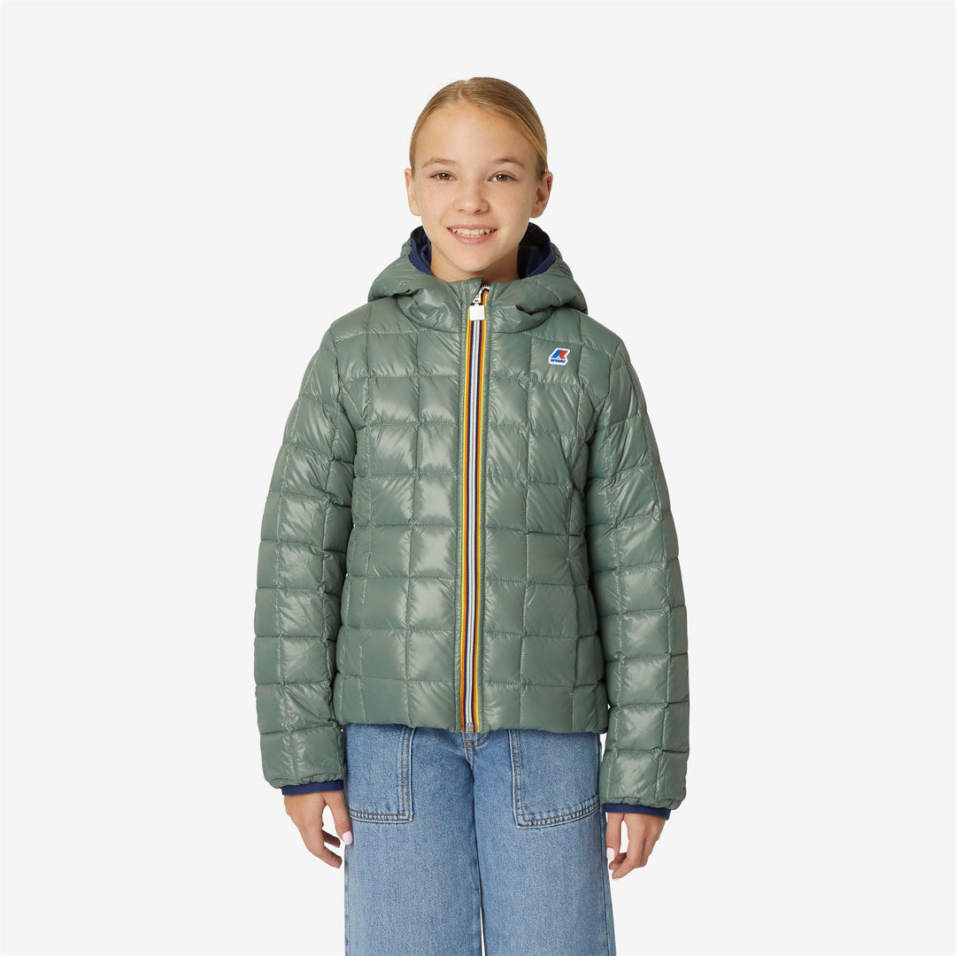 Jackets Girl P. LILY THERMO PLUS.2  DOUBLE Short BLUE MEDIEVAL - GREEN LAUREL Detail Double				
