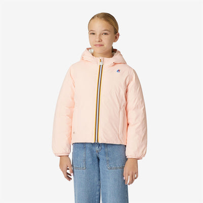 Jackets Girl P. LILY THERMO PLUS.2  DOUBLE Short PINK DAFNE - WHITE Dressed Back (jpg Rgb)		