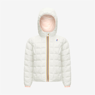Jackets Girl P. LILY THERMO PLUS.2  DOUBLE Short PINK DAFNE - WHITE Dressed Front (jpg Rgb)	
