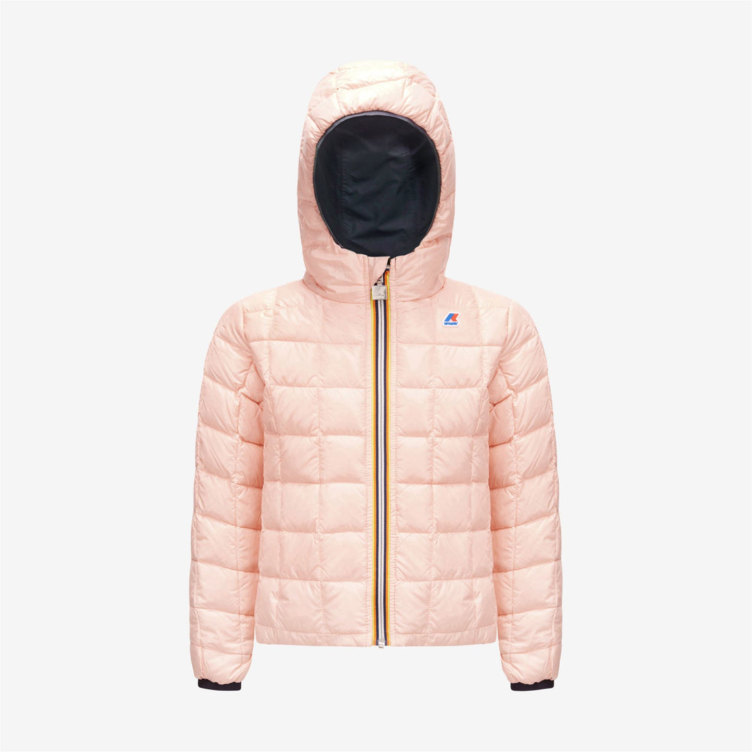 Jackets Girl P. LILY THERMO PLUS.2  DOUBLE Short BLUE DEPTH - PINK DAFNE Dressed Front (jpg Rgb)	