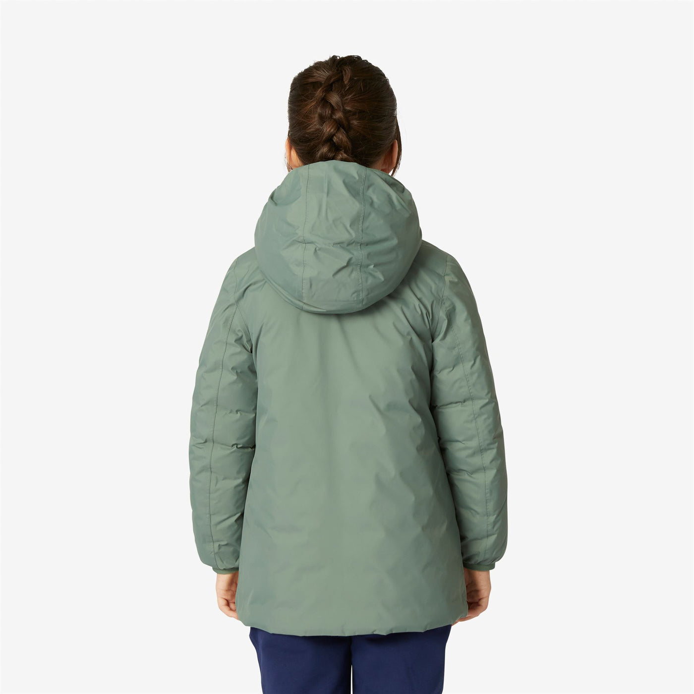 Jackets Girl P. SOPHIE THERMO PLUS.2 DOUBLE Mid GREEN LAUREL - VIOLET LAVENDER Dressed Front Double		