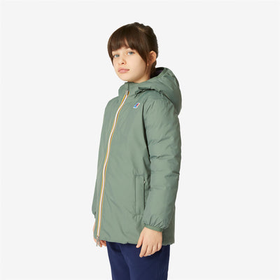 Jackets Girl P. SOPHIE THERMO PLUS.2 DOUBLE Mid GREEN LAUREL - VIOLET LAVENDER Detail (jpg Rgb)			
