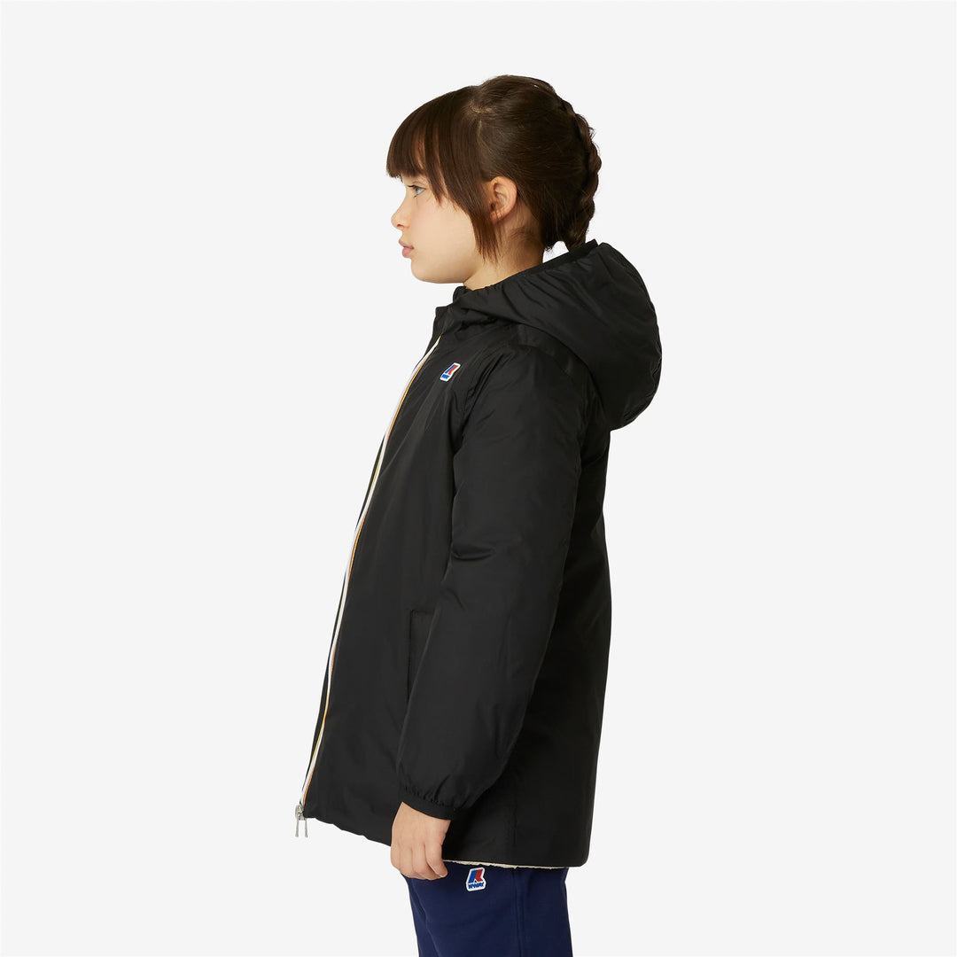 Jackets Girl P. SOPHIE THERMO PLUS.2 REVERSIBLE Mid BLACK PURE - NATURAL Detail (jpg Rgb)			