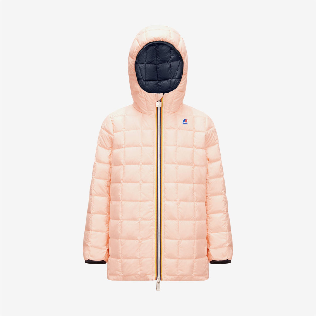 Jackets Girl P. SOPHIE THERMO PLUS.2 DOUBLE Mid BLUE DEPTH - PINK DAFNE Dressed Front (jpg Rgb)	