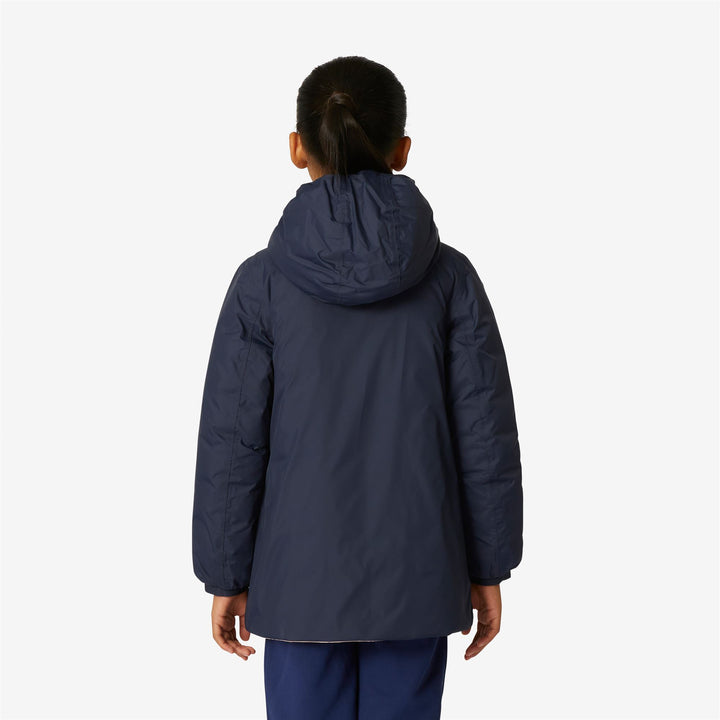 Jackets Girl P. SOPHIE THERMO PLUS.2 DOUBLE Mid BLUE DEPTH - PINK DAFNE Dressed Front Double		