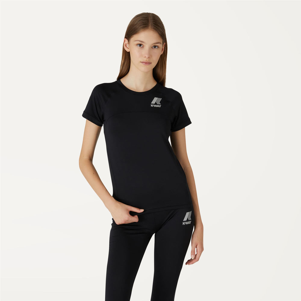 T-Shirt da Allenamento Donna Ergonomica Nera e Grigia 02
